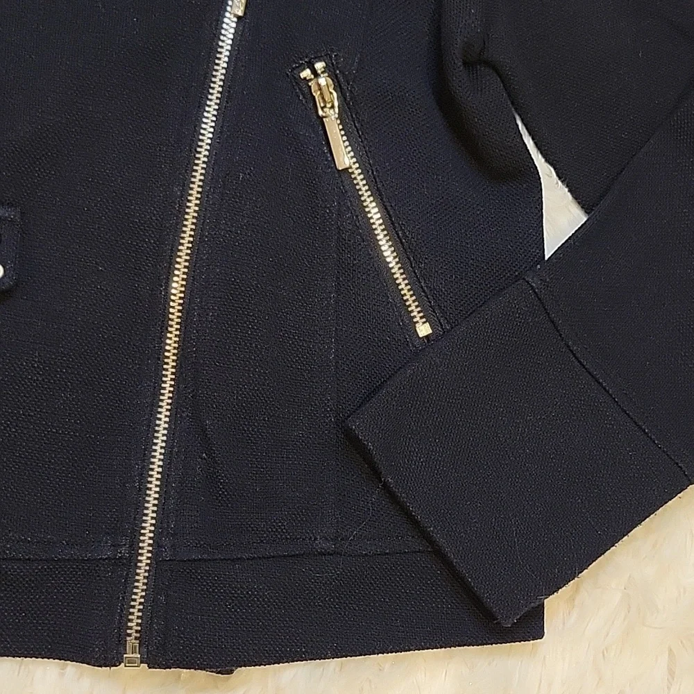 Mayoral European Brand Black Moto Jacket With Zippers Girls 7/8